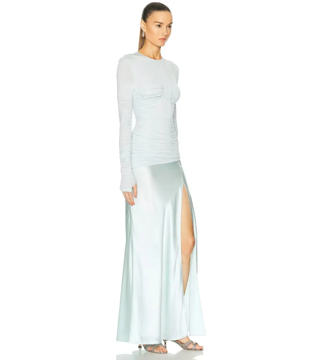 SIR The Label Alessia Draped Gown Ice Blue Size 0 / AU 6 for rent on The Volte - main image