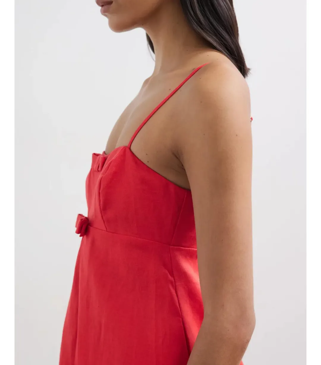Lover Alchemy Bow Detail Mini Dress Cherry Red Size AU 8 for rent on The Volte - main image