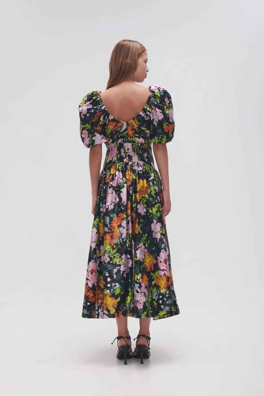 Aje Gabrielle Plunge Midi Dress Midnight Floral Size AU 10  for rent on The Volte - main image