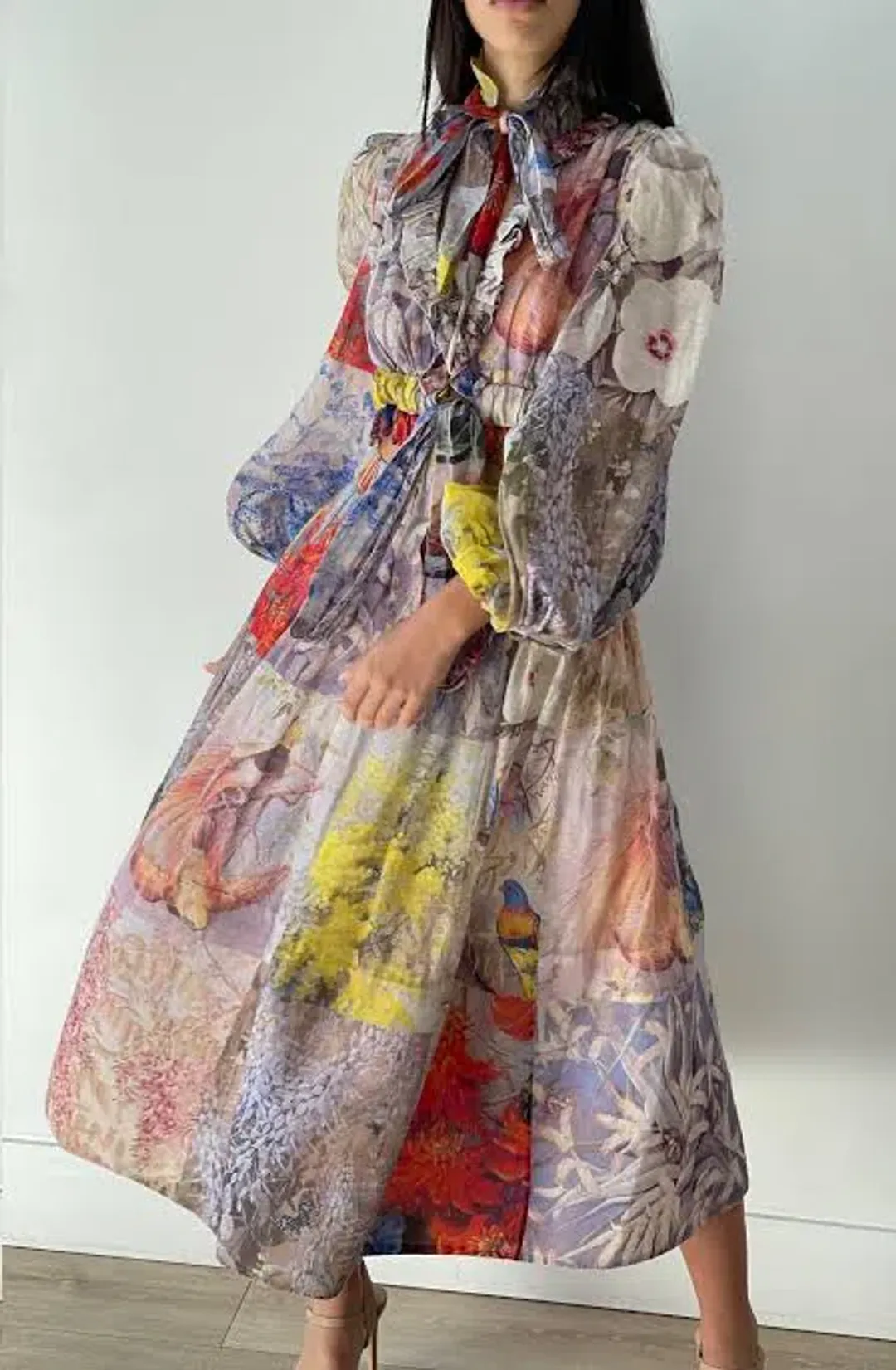 Zimmermann Botanica Crop Bodice Top and Midi Skirt Set Book Print Size 0 / AU 8 for rent on The Volte - main image