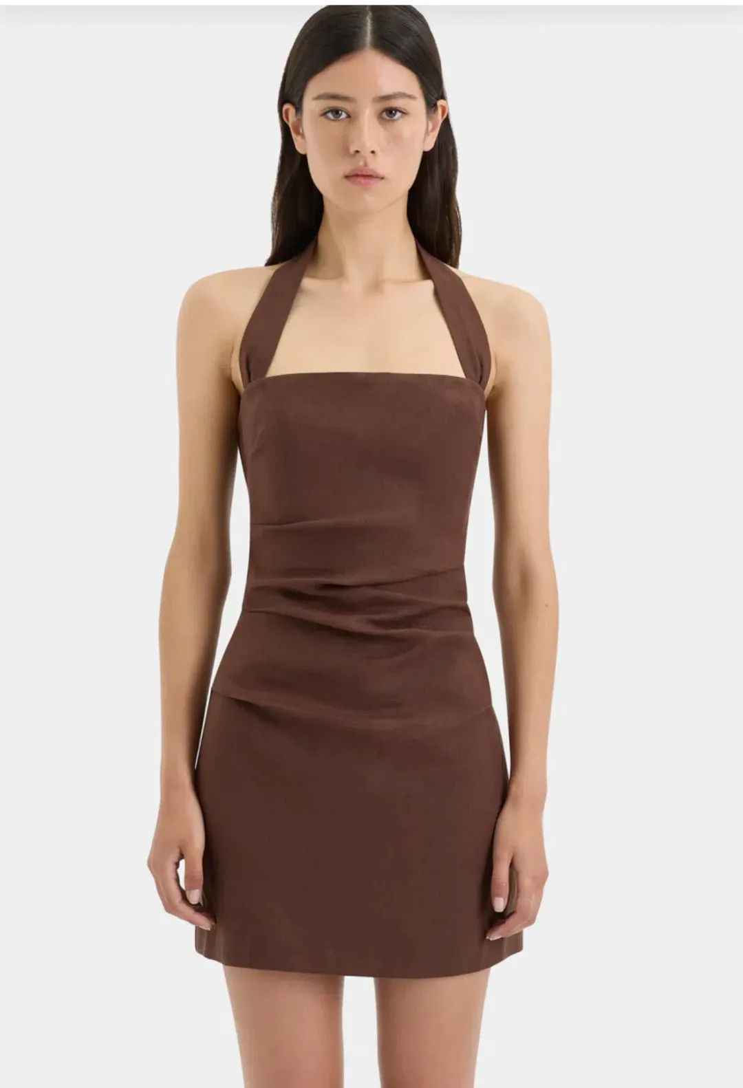 Sir The Label Noemi Halter Mini Dress Brown Size 10/M for rent on The Volte - main image
