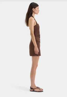 Sir The Label Noemi Halter Mini Dress Brown Size 10/M for rent on The Volte - image 3