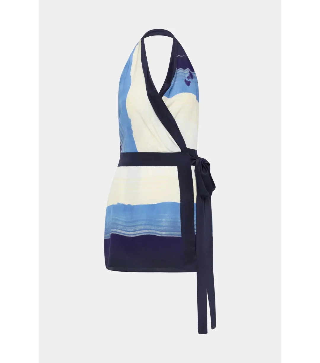 Sir the Label Mariner Wrap Halter Mini Dress Shoreline Stripe Size AU 3 / AU 12  for rent on The Volte - main image