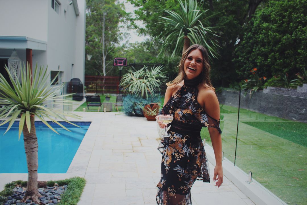 Lea Da Gloria Morgan Black Lace Dress for rent on The Volte - main image