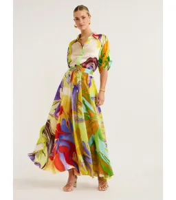 Alemais Luca Silk Top Size 12 and Skirt Size 10 Set Multi  for rent on The Volte - image 1