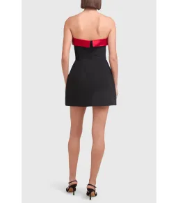 Amanda Uprichard Lucienne Skort Romper in Black/Ruby Capri Size S / AU 8 for rent on The Volte - image 4
