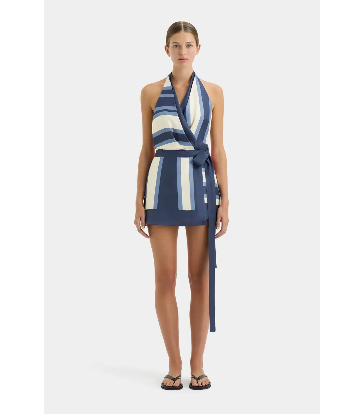 Sir The Label Dazed Halter Wrap Dress Studio Print Size 1 / AU 8 for rent on The Volte - main image