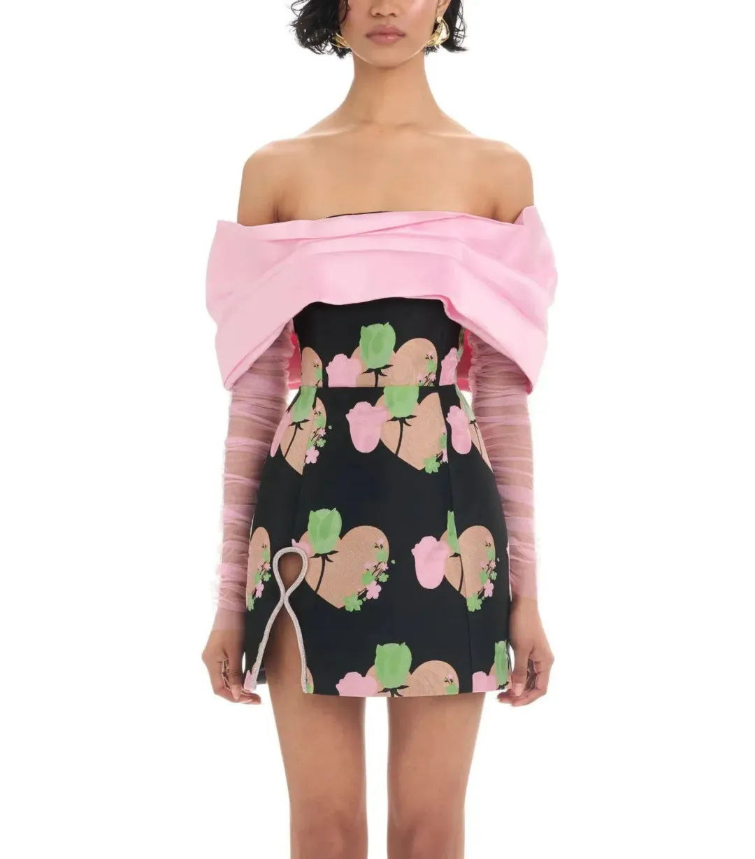 Eliya The Label Kyros Mini Dress Black Floral Size AU 10 for rent on The Volte - main image