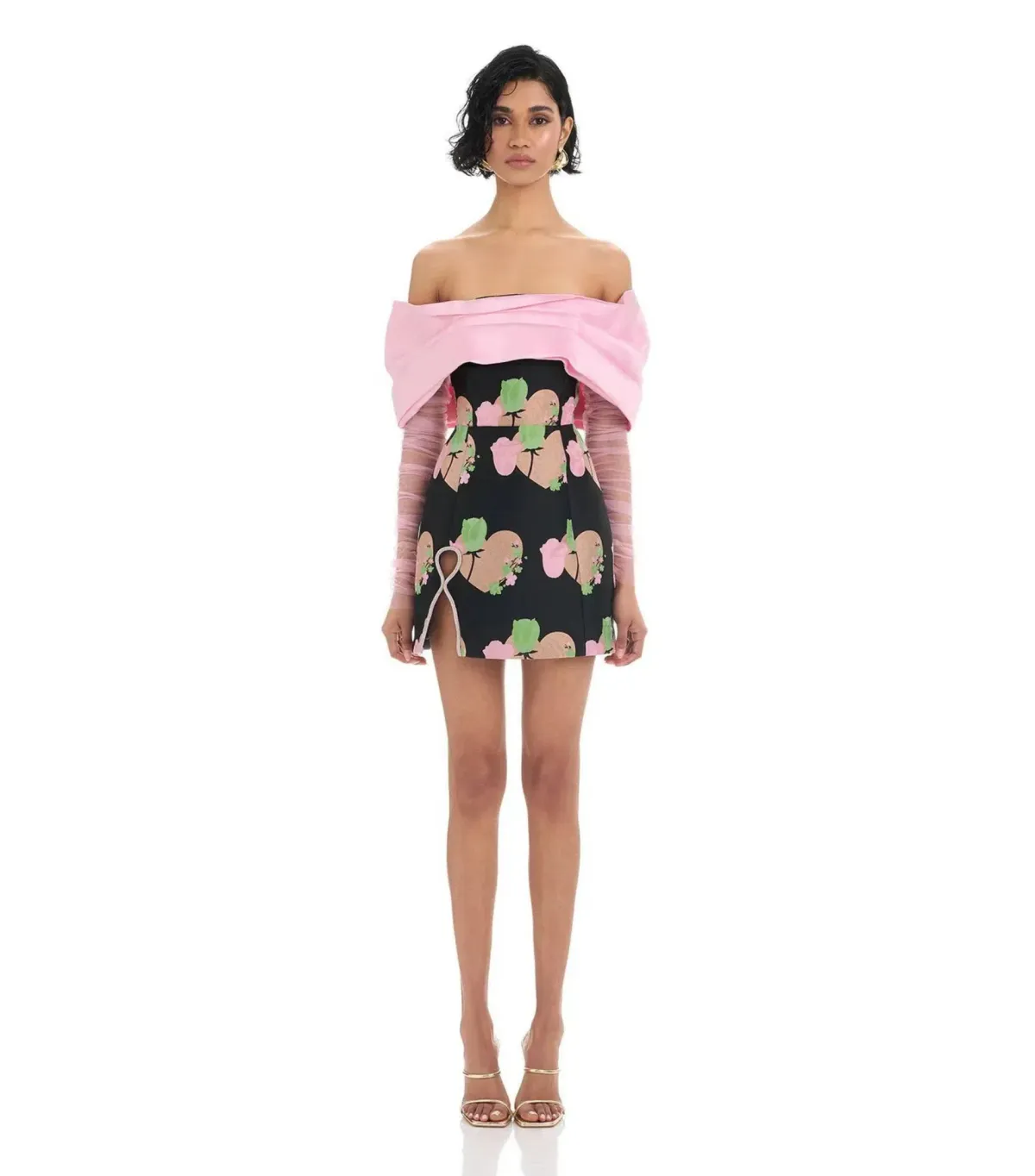 Eliya The Label Kyros Mini Dress Black Floral Size AU 10 for rent on The Volte - main image