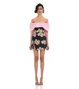 Eliya The Label Kyros Mini Dress Black Floral Size AU 10 for rent on The Volte - image 1