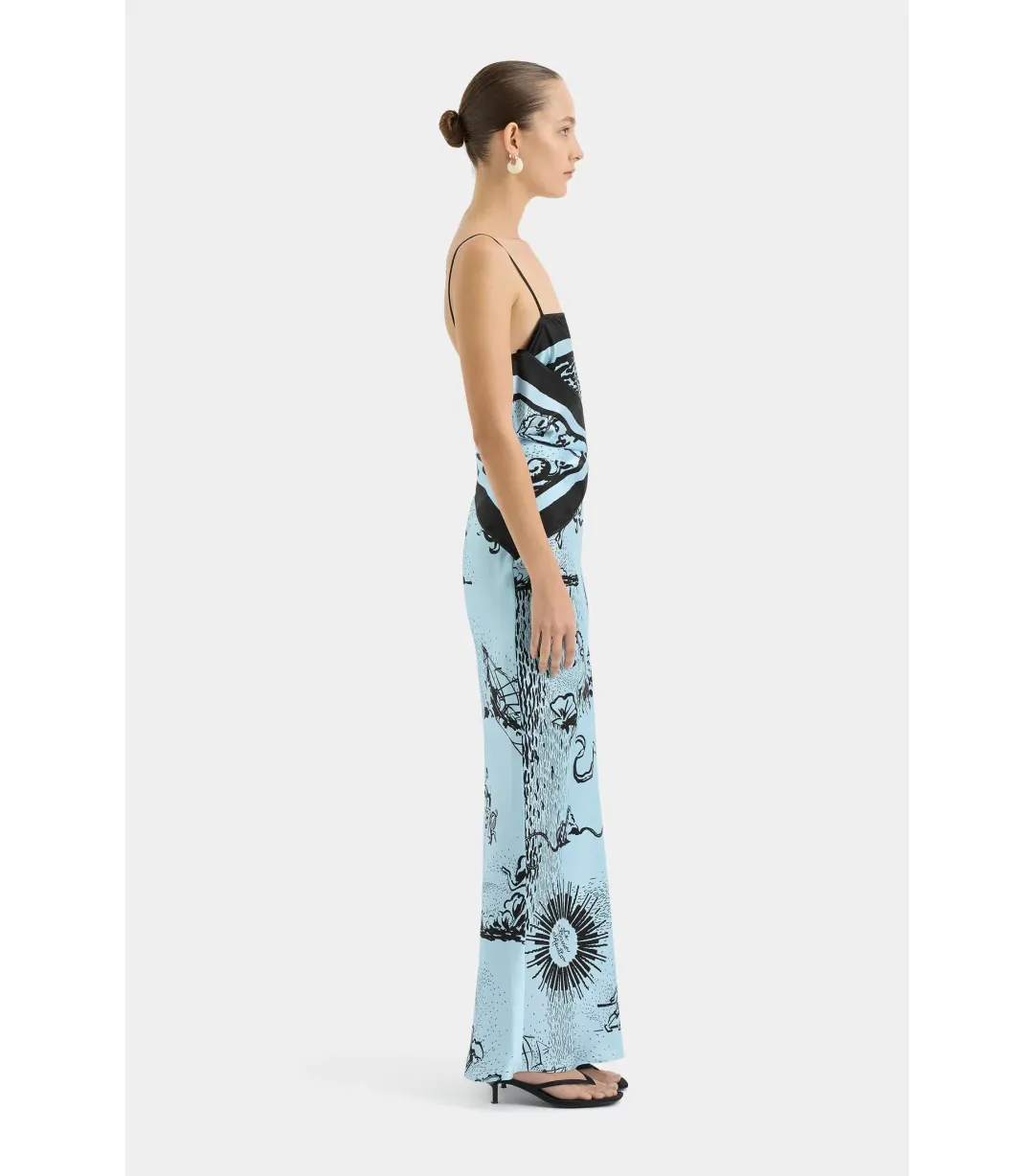 Sir the Label Dreamwood Scarf Midi Dress Brise Soleil Size 1 / AU 8 for rent on The Volte - main image