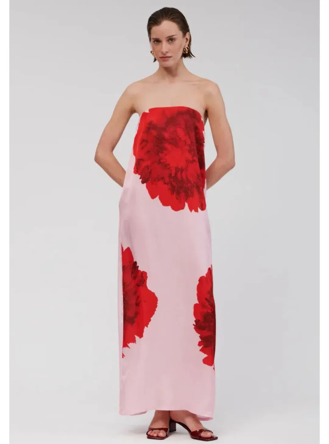 Suboo Emilia Bustier Maxi Dress Pink Floral Size S / AU 8 for rent on The Volte - main image