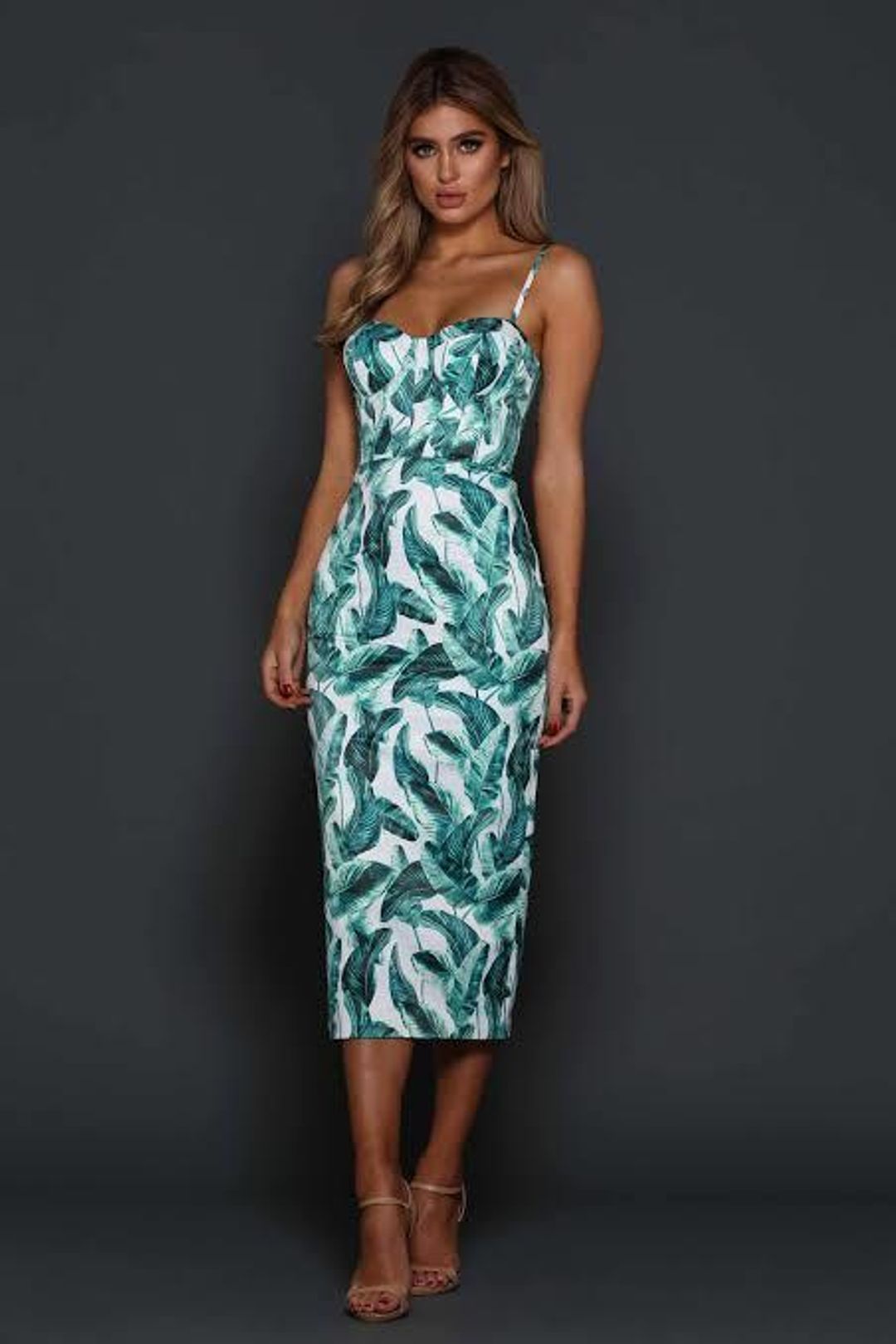 Elle Zeitoune Alannah Tropical Palm Dress Size 14 for rent on The Volte - main image