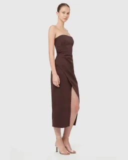 Manning Cartell Time To Shine Strapless Midi Dress Brown Size 10 for rent on The Volte - image 2