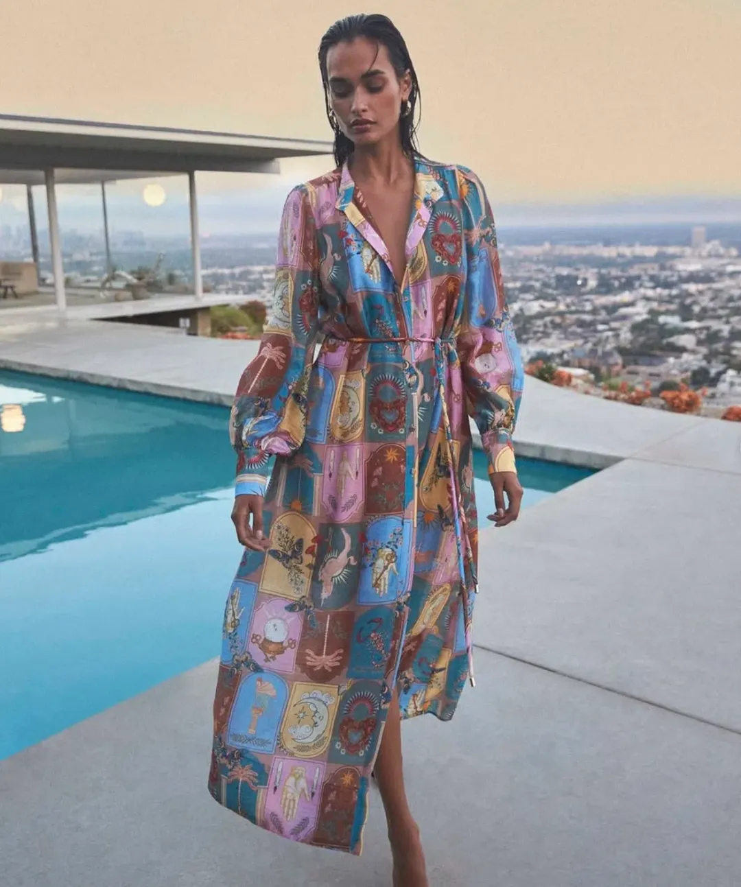 Sheike Mystic Tarot Midi Dress Print Size 6 - 10 for rent on The Volte - main image