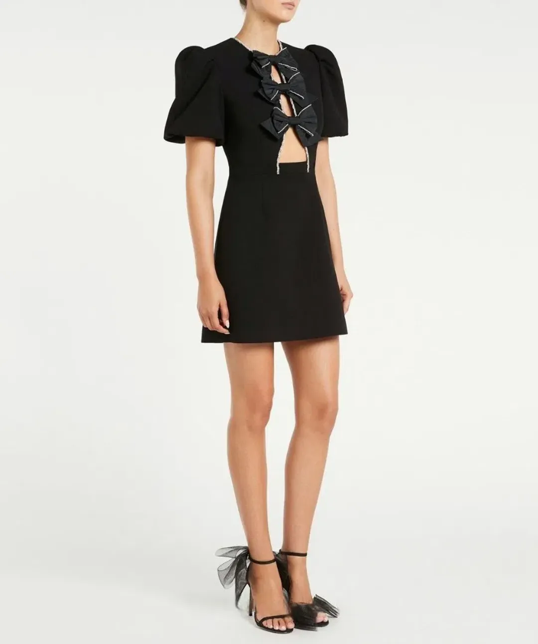 Rebecca Vallance Katie Bow Mini Dress Black Size 10 for rent on The Volte - main image