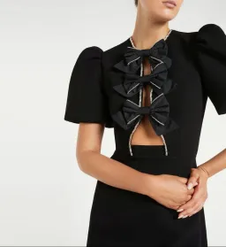Rebecca Vallance Katie Bow Mini Dress Black Size 10 for rent on The Volte - image 4