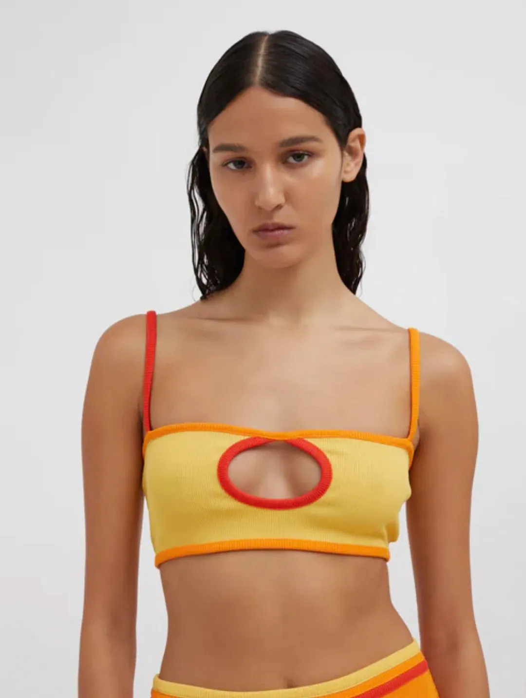 Christopher Esber  Fran Bandeau Top Orange Size 10  for rent on The Volte - main image