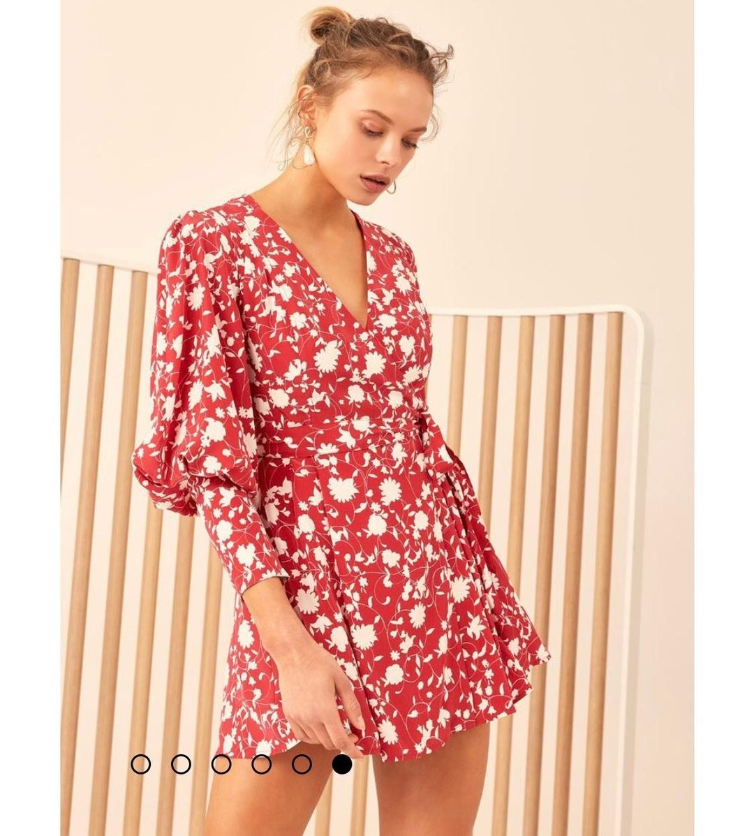 C/MEO Collective Opacity Dress- Chilli Red Floral 10 for rent on The Volte - main image