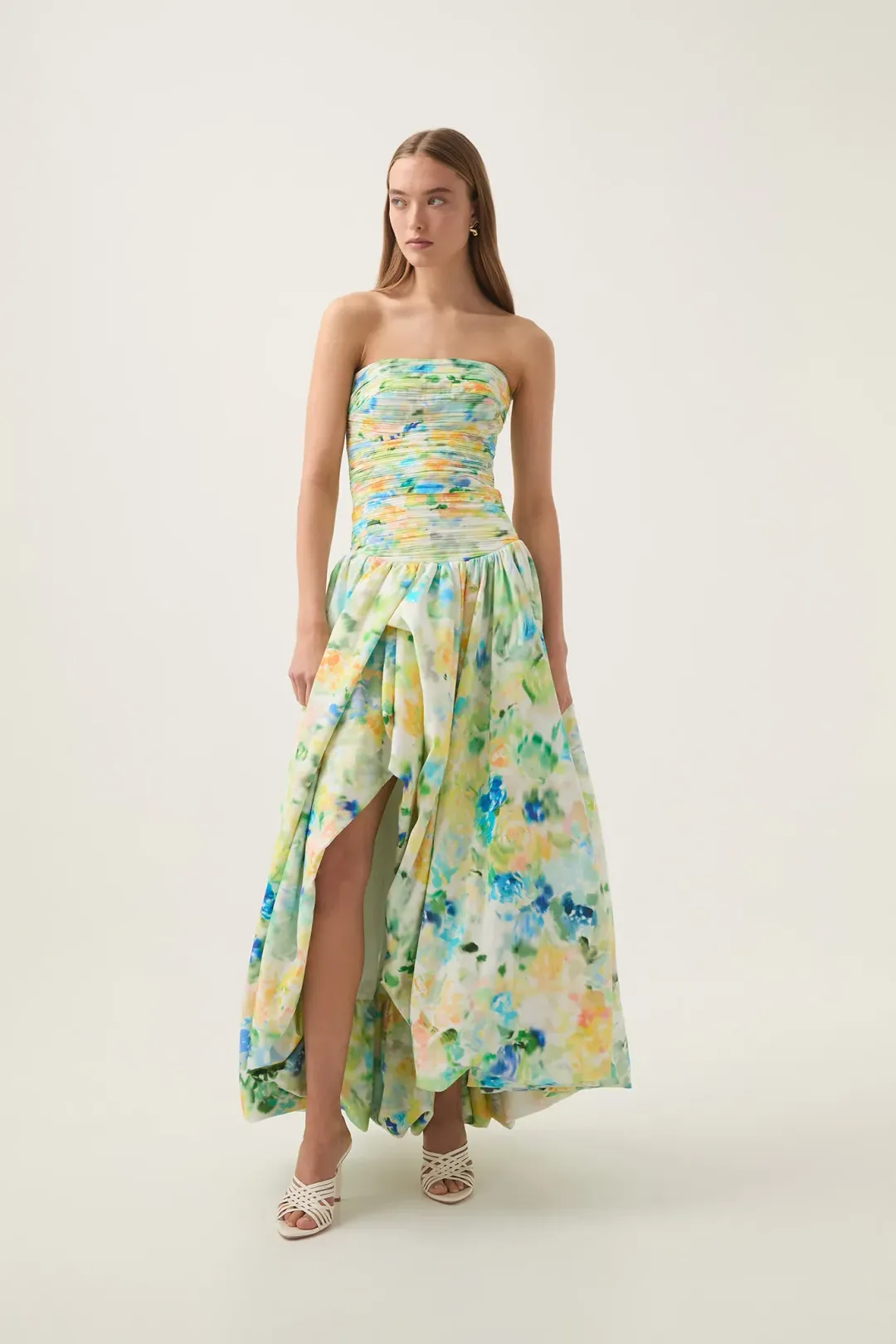 Aje Violette Bubble hem Maxi Dress Floral Haze Size 10 for rent on The Volte - main image