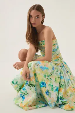 Aje Violette Bubble hem Maxi Dress Floral Haze Size 10 for rent on The Volte - image 3