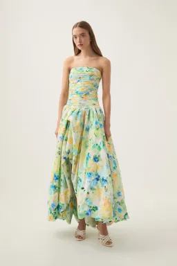 Aje Violette Bubble hem Maxi Dress Floral Haze Size 10 for rent on The Volte - image 1