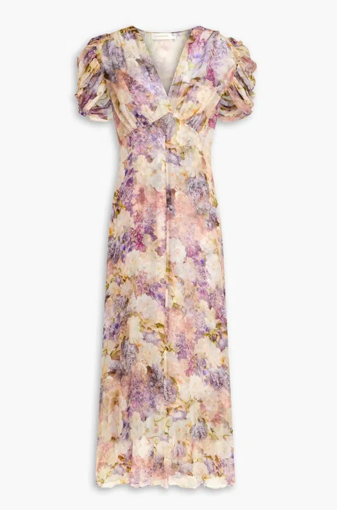 Zimmermann The Lyrical Gather Sleeve Midi in Dreamy Floral Size 0/Au 8 for rent on The Volte - main image