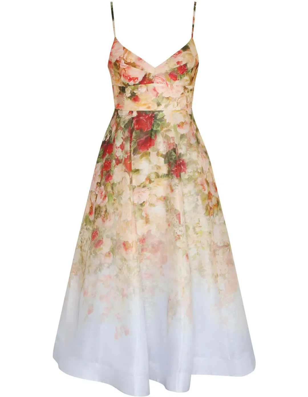 Zimmermann Luminosity Picnic Midi Dress Rosy Garden Print Size 3 / AU 14 for rent on The Volte - main image