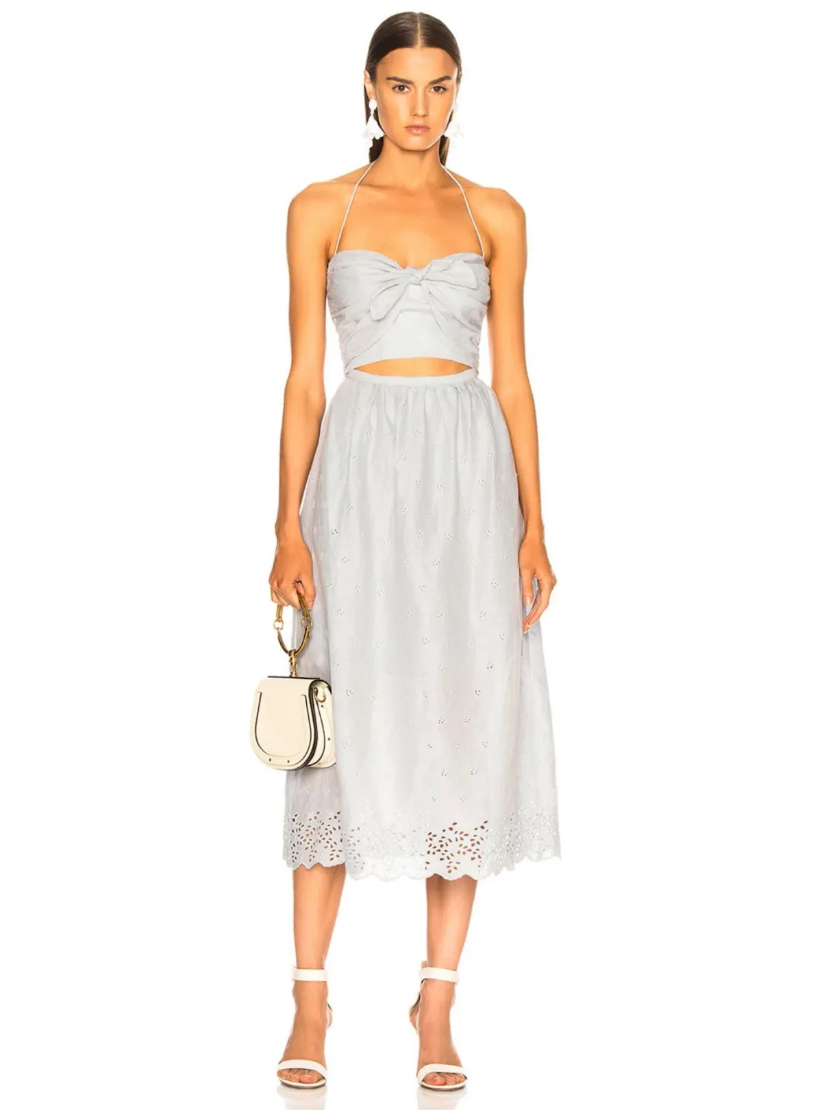 Zimmermann Iris Picnic Midi Dress Light Blue Size 2 / AU 12 for rent on The Volte - main image