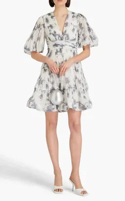 Zimmermann Pleated Mini Dress Keira Navy Size 3 / AU 14 for rent on The Volte - image 2