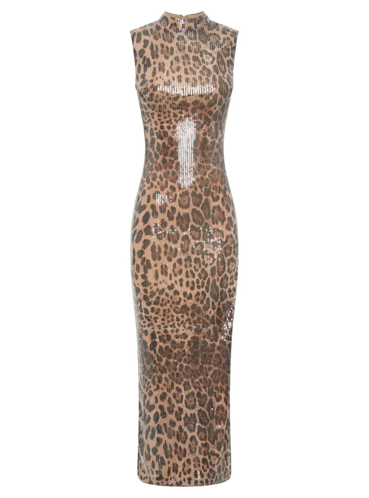 Meshki Veronica Sequin Midi Dress in Leopard Print Size 8 for rent on The Volte - main image