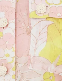 Zimmermann Size 1  Pop Pleated Mini Dress Pink/Yellow Floral Size 10 for rent on The Volte - image 5