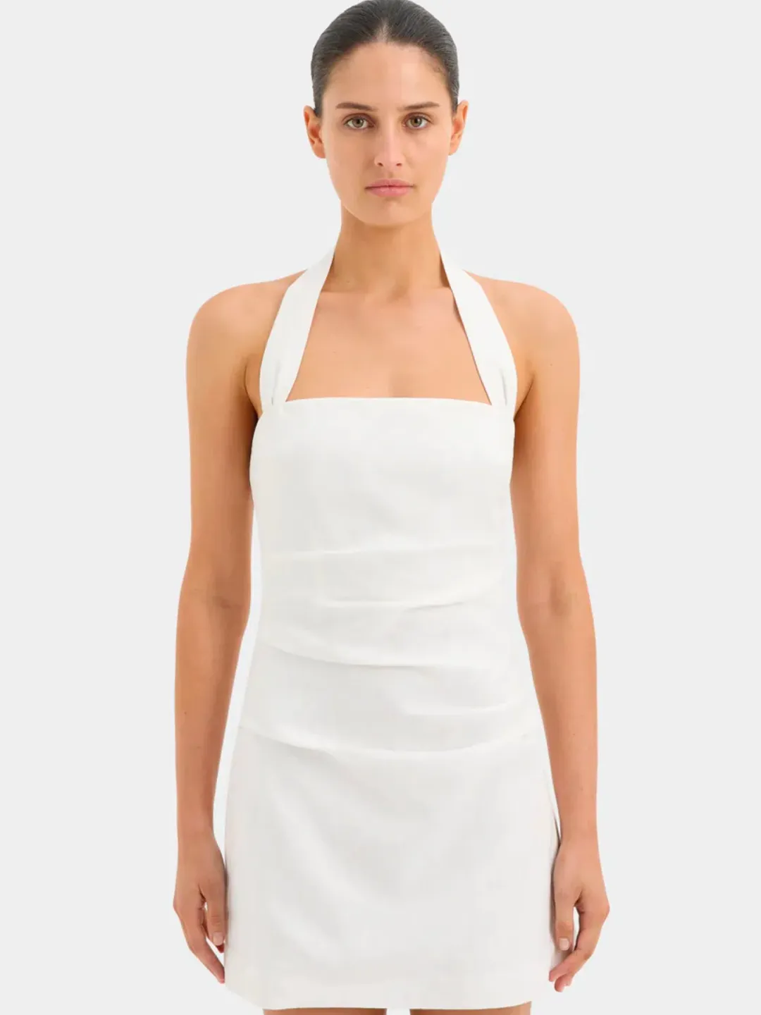 Sir The Label Noemi Halter Mini Dress Ivory Size 1 / AU 8 for rent on The Volte - main image