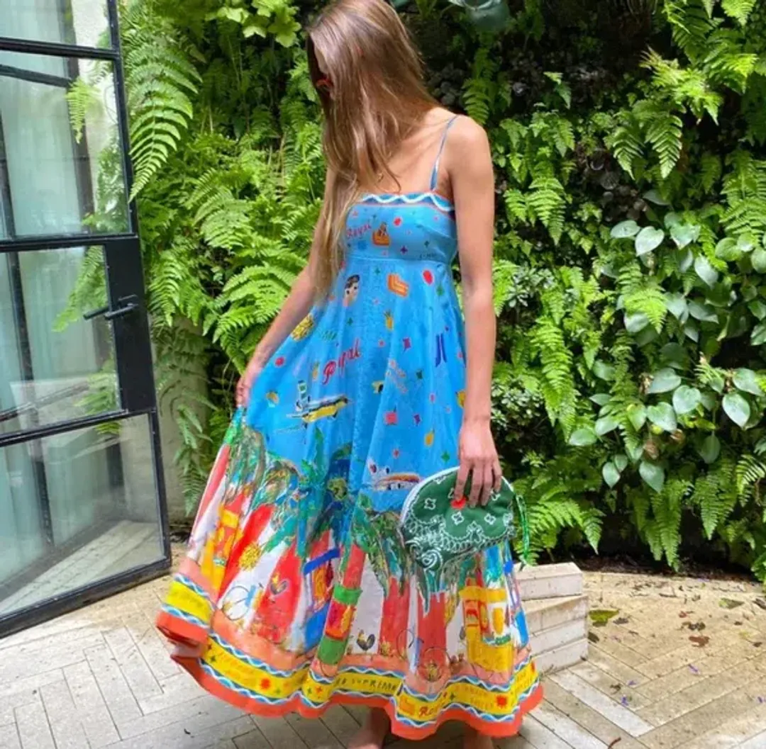 Alemais All Aboard Midi Sundress Multi Size 12 for rent on The Volte - main image