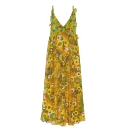 Alemais Jeff Spliced Frill Midi Dress Print Size 16  for rent on The Volte - image 2