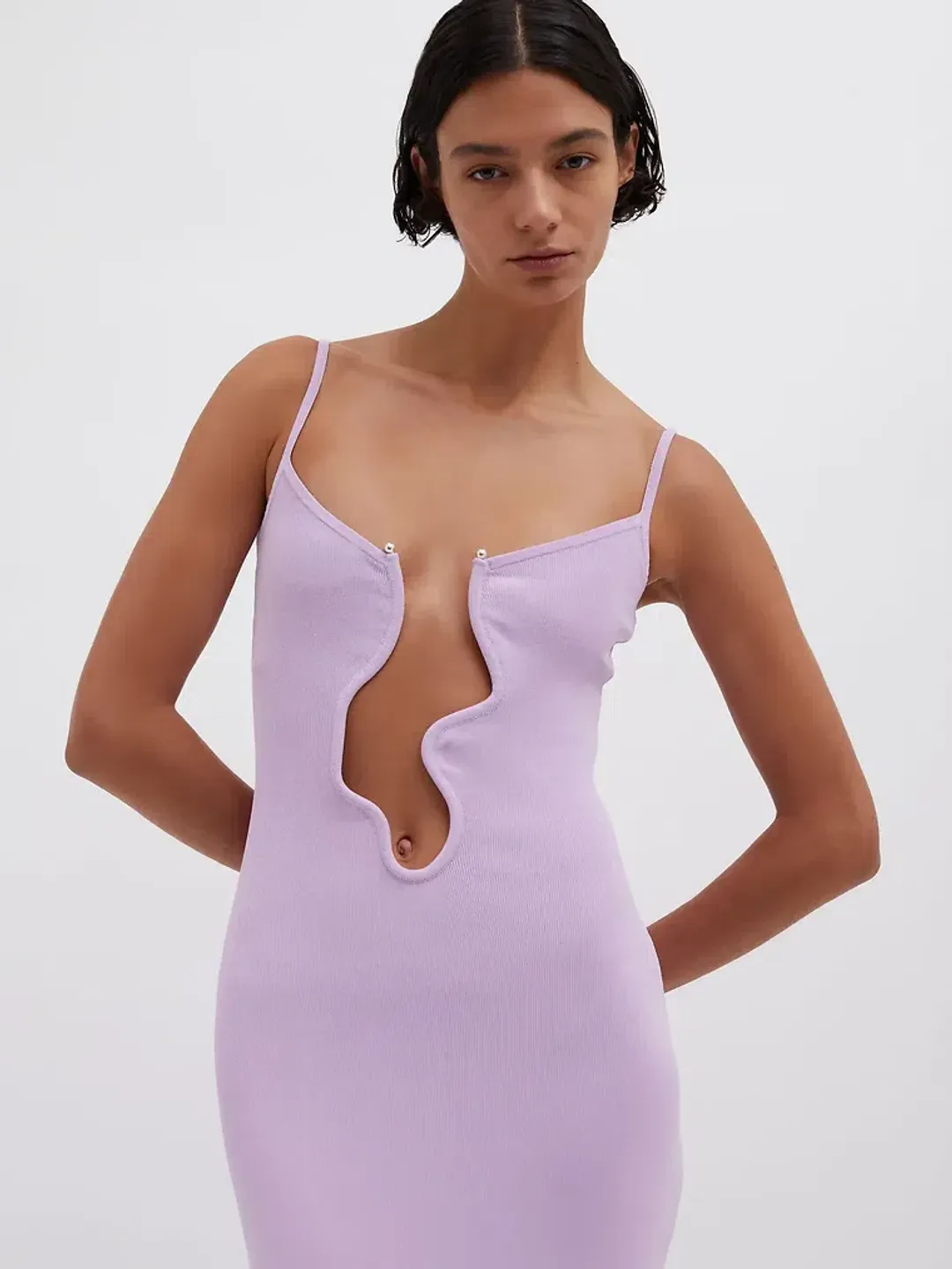 Christopher Esber Salacia Wire Column Dress Pink Size 8  for rent on The Volte - main image