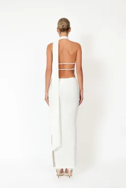 Khanums Kara Dress White Pearls Size 8, UK Size S for rent on The Volte - image 4