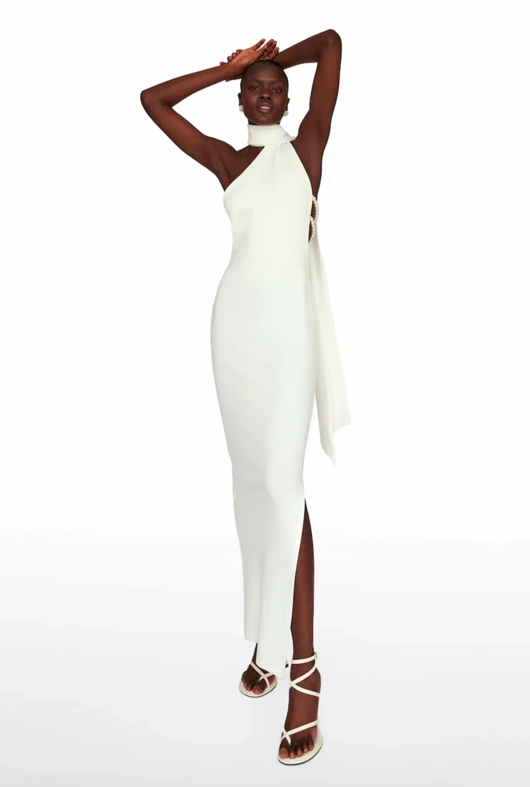 Khanums Kara Dress White Pearls Size 8, UK Size S for rent on The Volte - main image