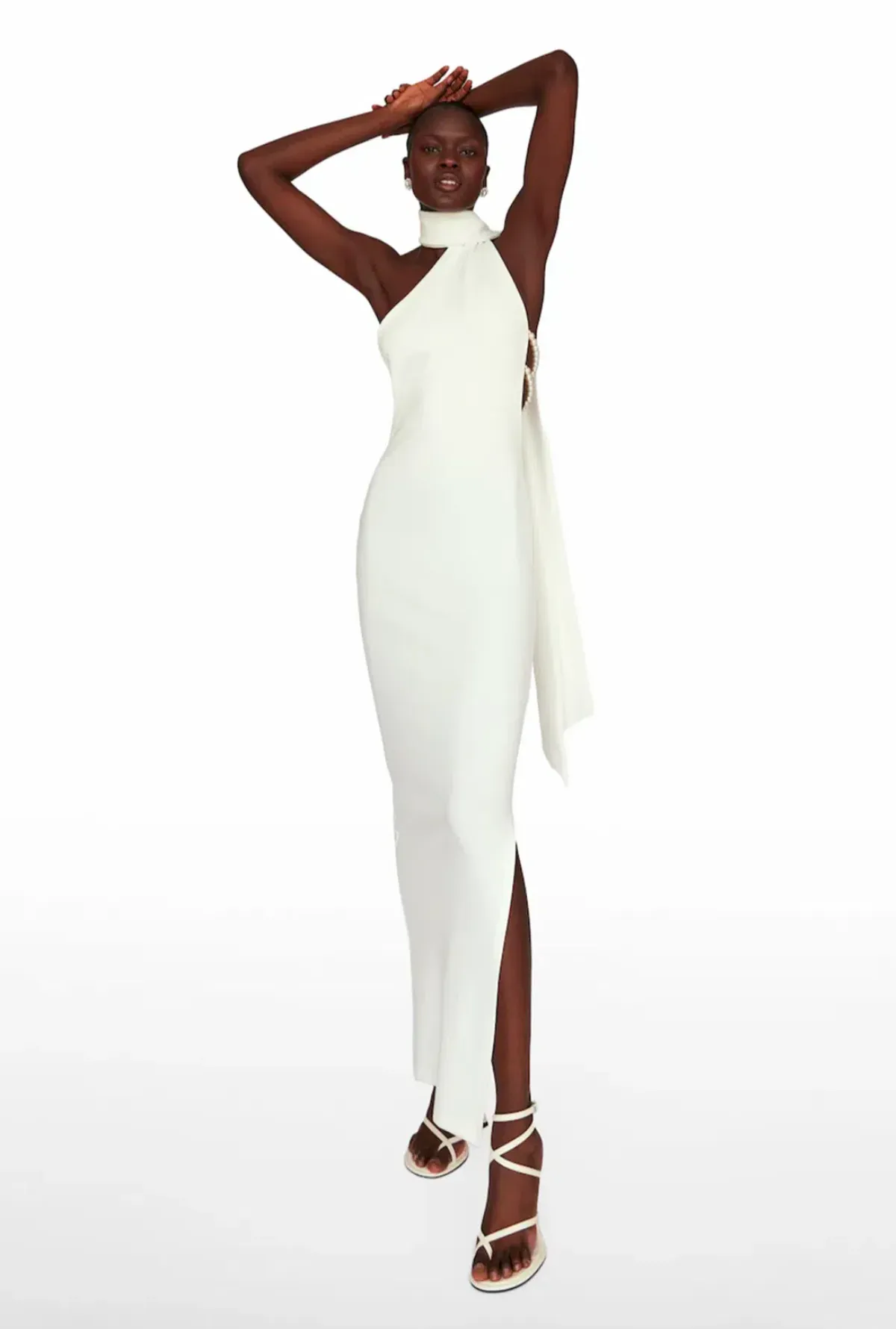 Khanums Kara Dress White Pearls Size 8, UK Size S for rent on The Volte - main image
