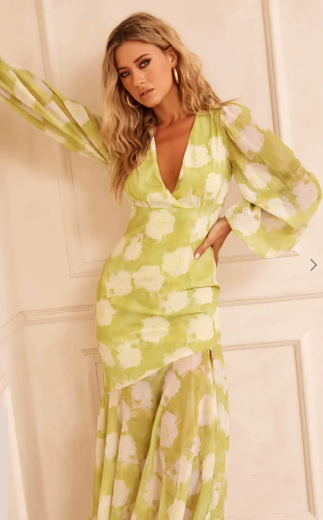 Sage & Paige Formation Midi Dress Lime for rent on The Volte - main image