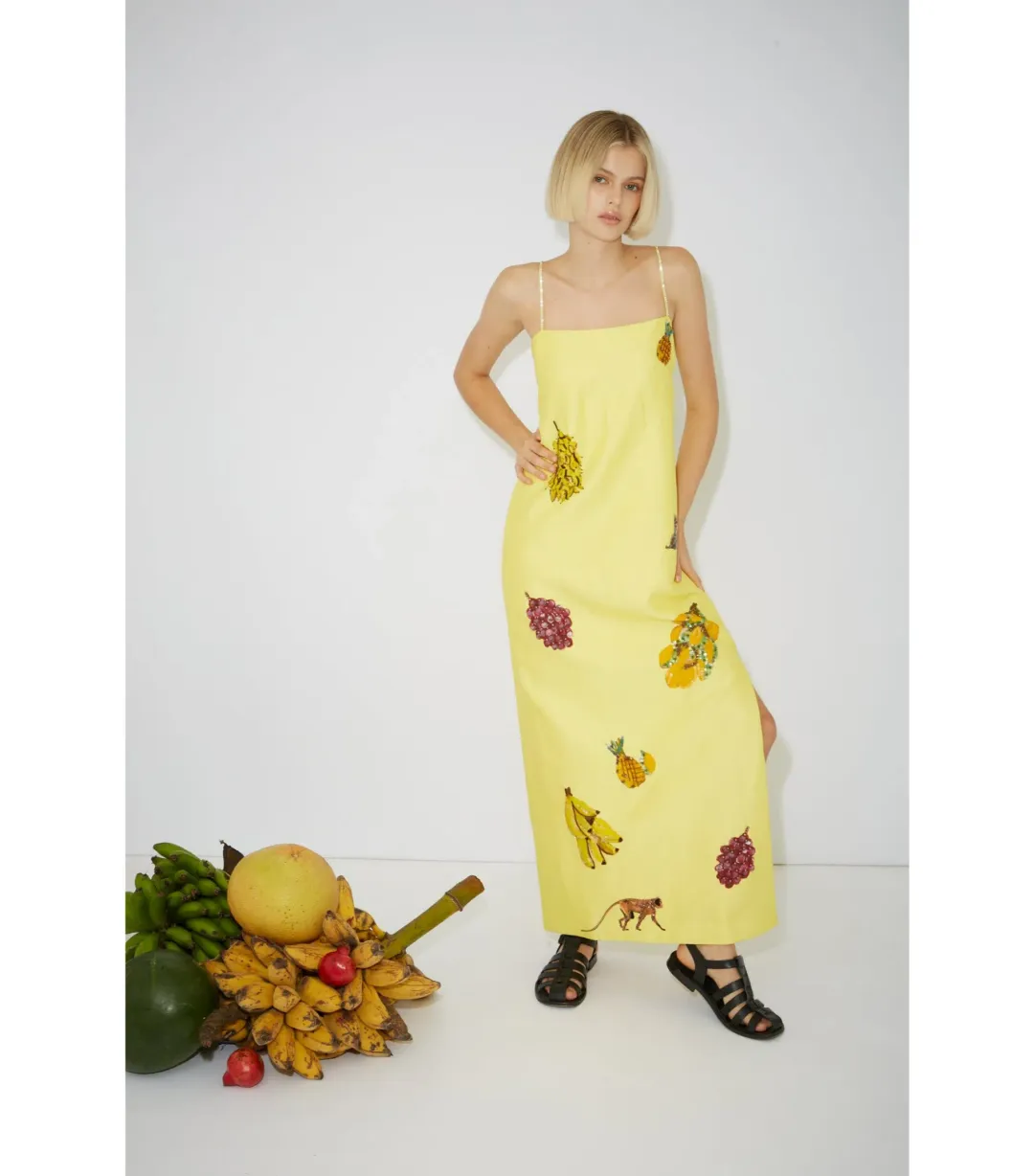 Alemais Diamond Dancer Midi Dress Yellow Size AU 10  for rent on The Volte - main image