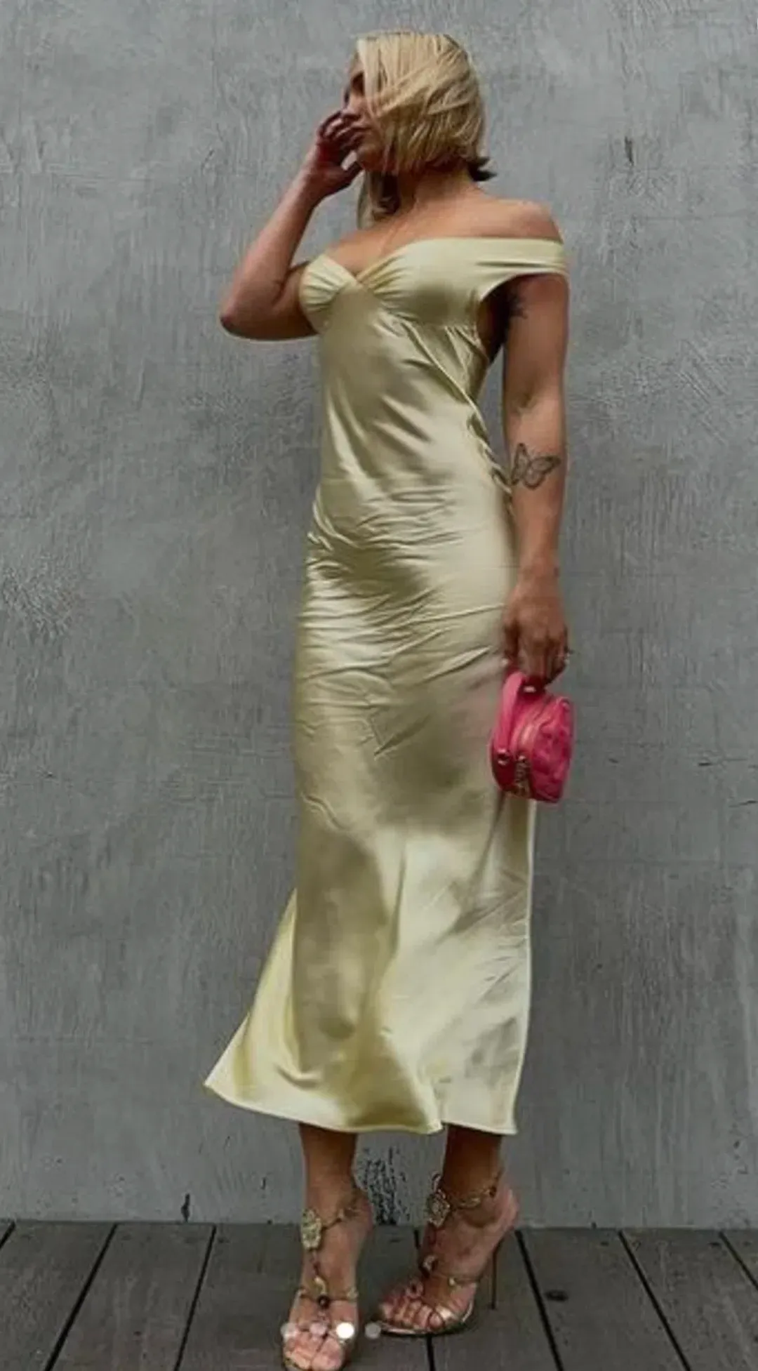 Natalie Rolt Bridget Dress Lemon Yellow Size 8 for rent on The Volte - main image