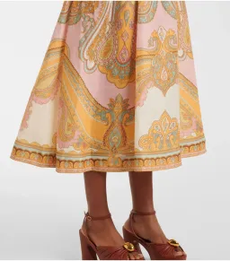 Zimmermann Maxine Picnic Midi Dress in Gold Paisley Size 2 / AU 12 for rent on The Volte - image 4