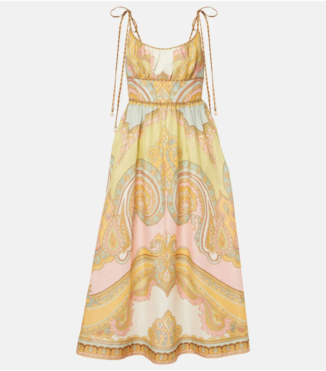 Zimmermann Maxine Picnic Midi Dress in Gold Paisley Size 2 / AU 12 for rent on The Volte - main image