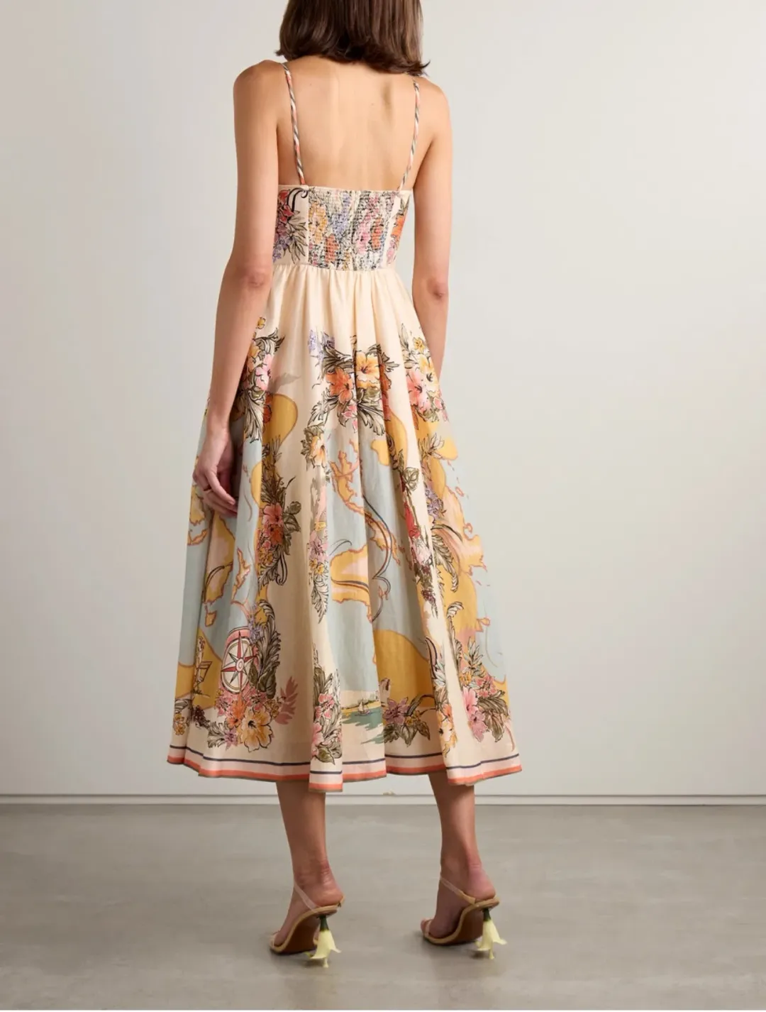 Zimmermann Tallow Tucked Bodice Dress in Nautical Map Size 2 / AU 12 for rent on The Volte - main image