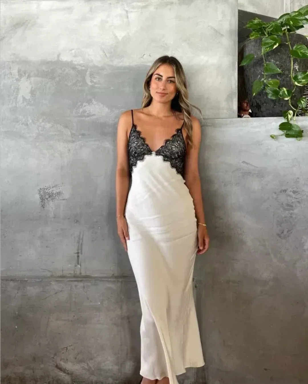 Bec & Bridge Emery Lace Maxi Dress Ivory/Black Size AU 6 for rent on The Volte - main image