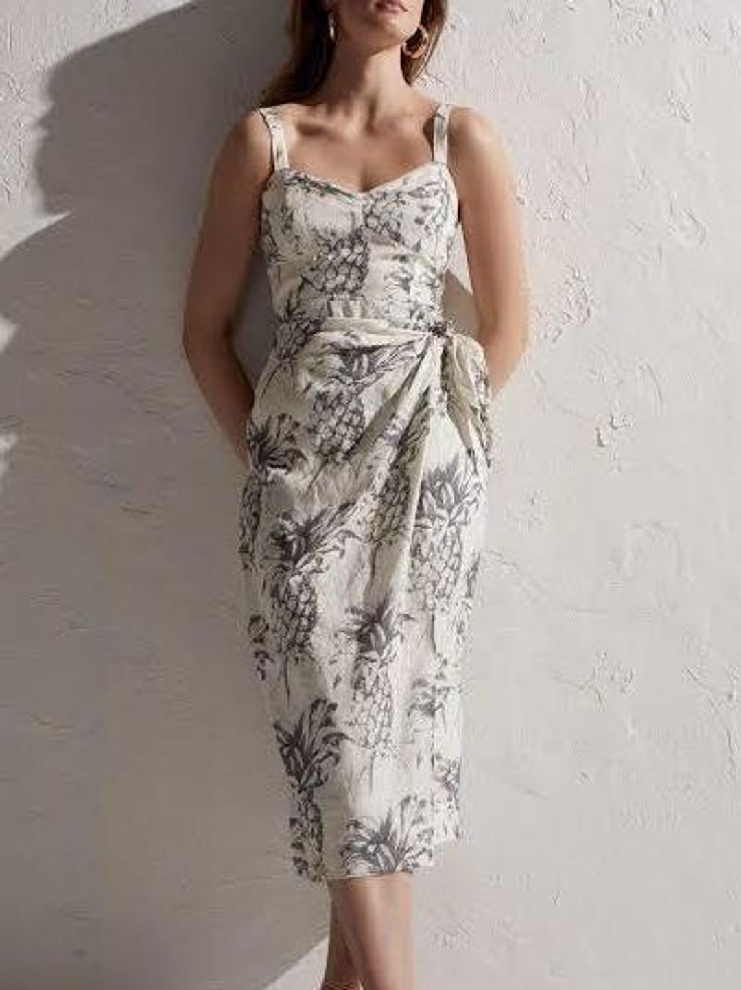 Zimmermann Wayfarer Printed Linen Wrap Dress in White Print Size 3 for rent on The Volte - main image