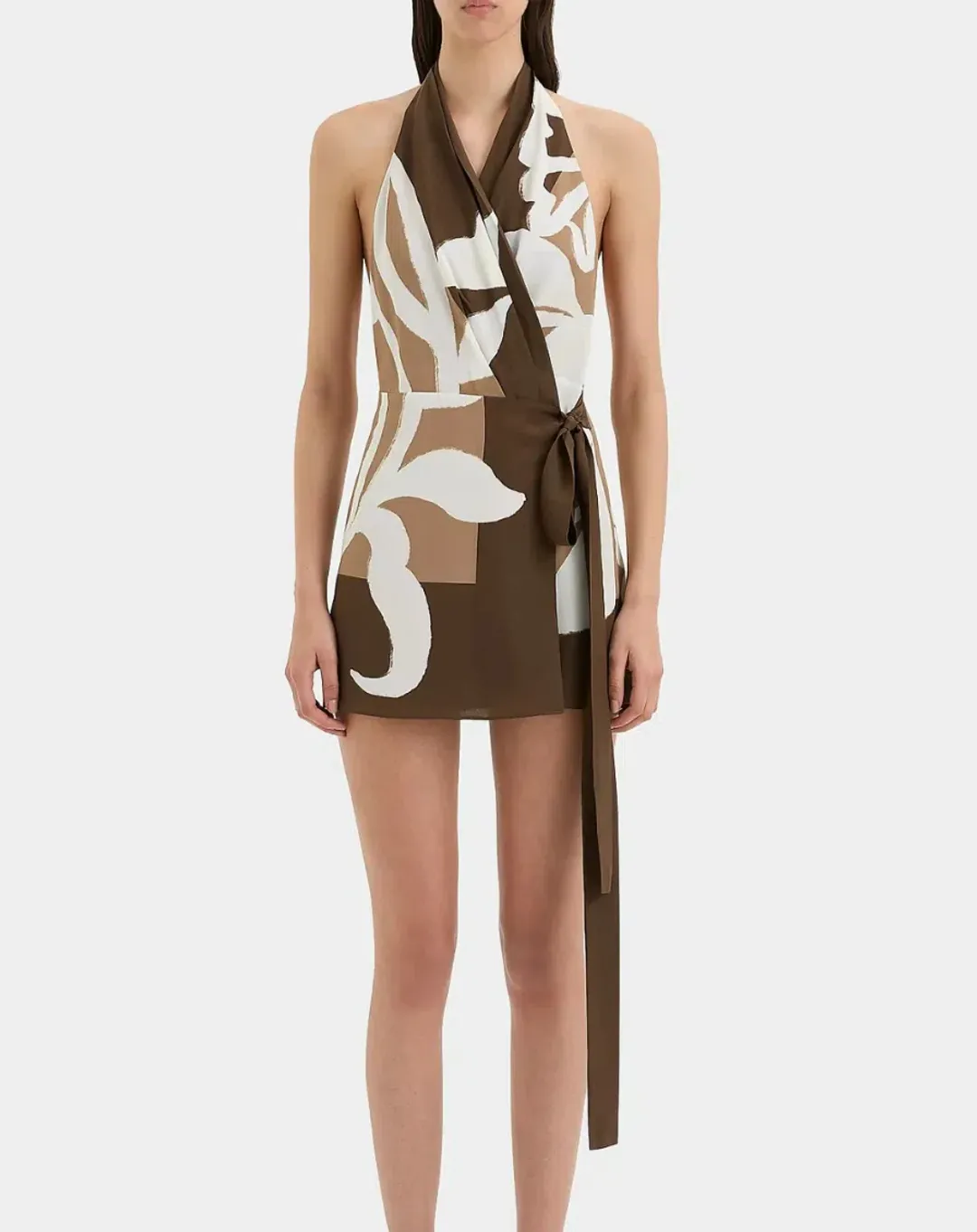 Exclusive SIR Portia Wrap Halter Mini Dress - Size 2 for rent on The Volte - main image