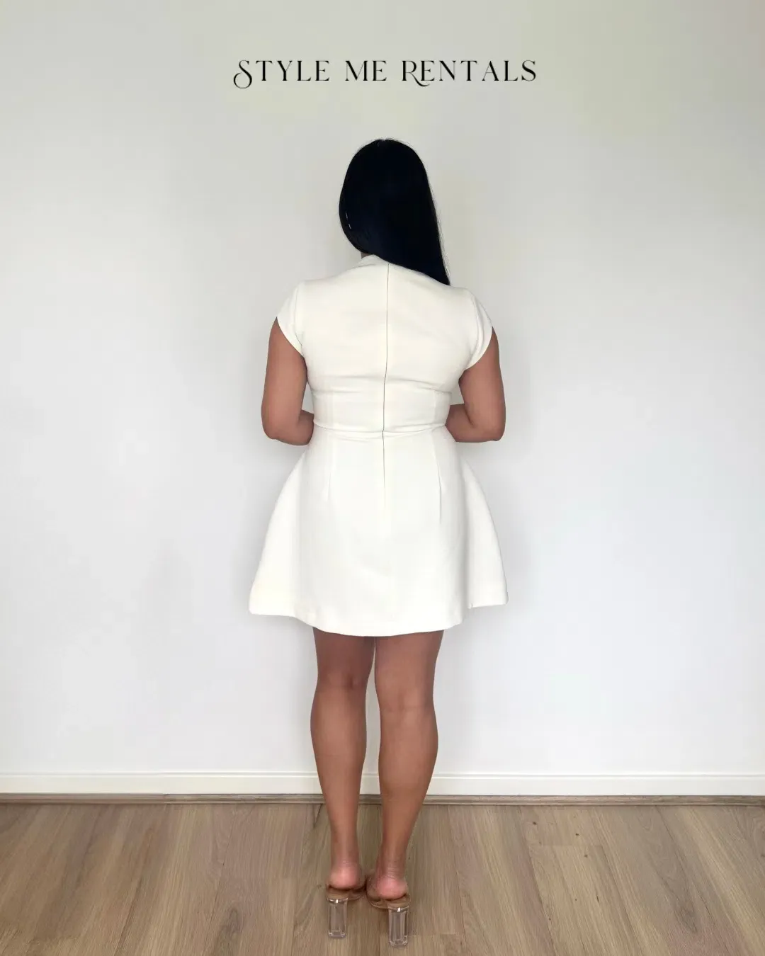 Odd Muse Cap Sleeve Mini Dress White Size L for rent on The Volte - main image