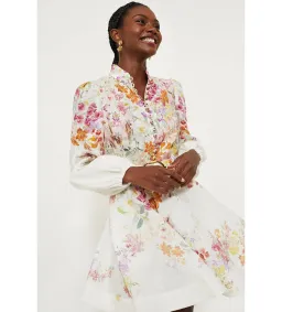 Zimmermann The Natura Buttoned Mini Dress in Kaleidoscope Garden SIze 0/Au 6  for rent on The Volte - image 3